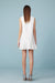 Bateau White Short Party Dress with Flowers Knee Length Casual Wear Dress - Dresses
