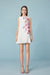 Bateau White Short Party Dress with Flowers Knee Length Casual Wear Dress - White / S - Dresses