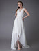 Beach Wedding Dresses Chiffon V Neck High Low Sash Summer Bridal Dress