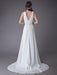 Beach Wedding Dresses Chiffon V Neck High Low Sash Summer Bridal Dress
