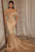 Beaded Off-the-Shoulder Mermaid Evening Gown