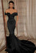 Beaded Off-the-Shoulder Mermaid Evening Gown with Ruffle - Prom Dresses