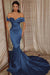 Beaded Off-the-Shoulder Mermaid Evening Gown with Ruffle - Prom Dresses