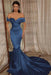 Beaded Off-the-Shoulder Mermaid Evening Gown with Ruffle - Prom Dresses