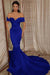 Beaded Off-the-Shoulder Mermaid Evening Gown with Ruffle - Prom Dresses