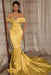 Beaded Off-the-Shoulder Mermaid Evening Gown with Ruffle - Prom Dresses