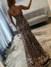 Beaded Sweetheart Mermaid Corset Prom Dress with Leopard Print