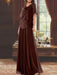 Cabernet mother of the bride beaded chiffon two-piece floor-length dress
