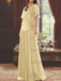 Champagne mother of the bride beaded chiffon two-piece floor-length dress