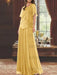 Gold mother of the bride beaded chiffon two-piece floor-length dress