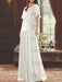 Ivory mother of the bride beaded chiffon two-piece floor-length dress