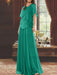 Jade mother of the bride beaded chiffon two-piece floor-length dress