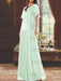 Mist Blue mother of the bride beaded chiffon two-piece floor-length dress