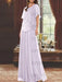 Pale Lilac mother of the bride beaded chiffon two-piece floor-length dress