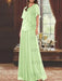 Sage mother of the bride beaded chiffon two-piece floor-length dress