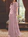 Wisteria mother of the bride beaded chiffon two-piece floor-length dress