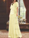 Yellow mother of the bride beaded chiffon two-piece floor-length dress