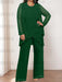 Dark Green plus size chiffon mother of the bride pantsuit with jacket