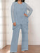 Dusty Blue plus size chiffon mother of the bride pantsuit with jacket