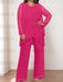 Fuchsia plus size chiffon mother of the bride pantsuit with jacket