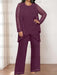 Grape plus size chiffon mother of the bride pantsuit with jacket