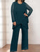 Ink Blue plus size chiffon mother of the bride pantsuit with jacket