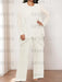 Ivory plus size chiffon mother of the bride pantsuit with jacket