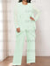 Mist Blue plus size chiffon mother of the bride pantsuit with jacket