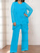 Ocean Blue plus size chiffon mother of the bride pantsuit with jacket
