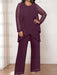 Plum plus size chiffon mother of the bride pantsuit with jacket