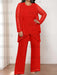 Red plus size chiffon mother of the bride pantsuit with jacket