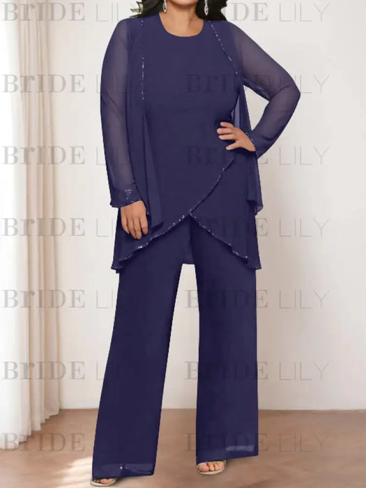 Regency plus size chiffon mother of the bride pantsuit with jacket