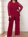 Wine Red plus size chiffon mother of the bride pantsuit with jacket