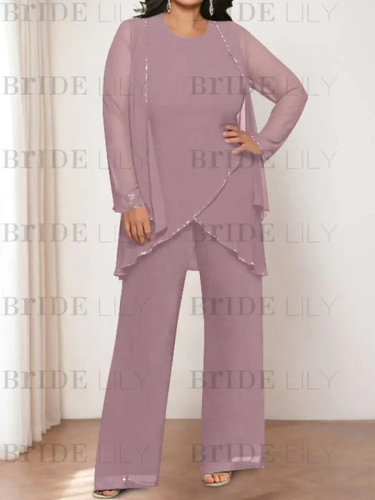 Wisteria plus size chiffon mother of the bride pantsuit with jacket