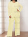 Yellow plus size chiffon mother of the bride pantsuit with jacket