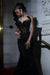 Strapless Beadings Mermaid Prom Dress Black with Tassels