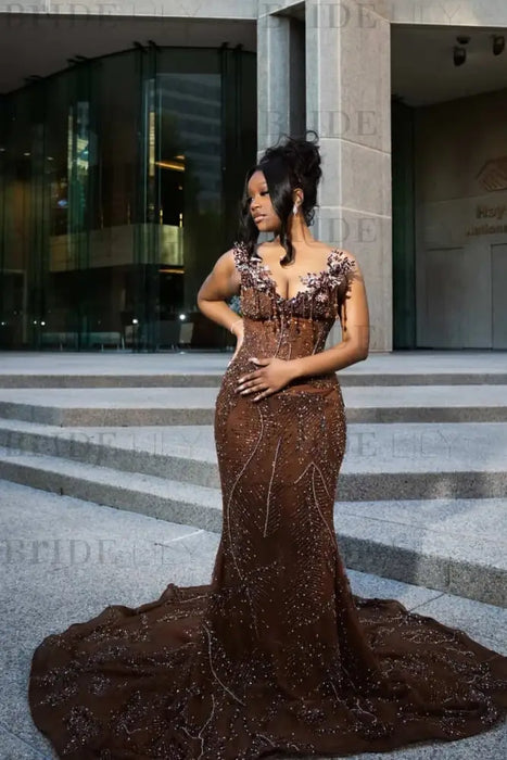 Stunning Mermaid Prom Dress Beading Sleeveless with Tassels