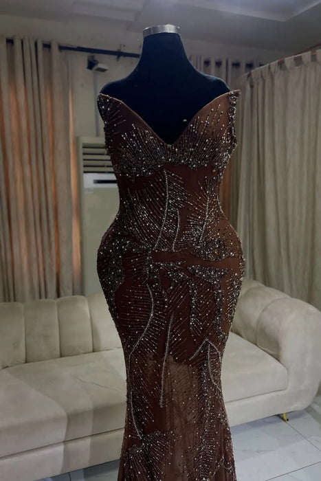 Stunning Mermaid Prom Dress Beading Sleeveless with Tassels