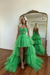 Beautiful Green Prom Dress with Sleeveless Gown Tulle Train