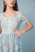 Beautiful Short Sleeves Aline Formal Lace Dress Knee Length Sky Blue Party Dress - Dresses