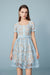 Beautiful Short Sleeves Aline Formal Lace Dress Knee Length Sky Blue Party Dress - Dresses