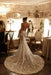 Beautiful Strapless V-Neck Sleeveless Appliques Lace Column Chapel Train Wedding Dress