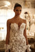 Beautiful Strapless V-Neck Sleeveless Appliques Lace Column Chapel Train Wedding Dress
