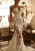 Beautiful Strapless V-Neck Sleeveless Appliques Lace Column Chapel Train Wedding Dress