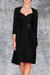 Black 3/4 Sleeves Knee Length Ruffle Chiffon Mother of the Bride Outfits with Lace - Prom Dresses