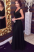 Black A-Line/Princess Sleeveless V-neck Floor-Length Beading Chiffon Dresses - Prom Dresses