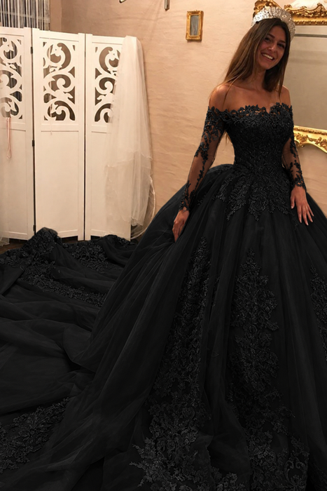 Black Ball Gown Wedding Dress