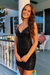 Black Sparkly Beaded Spaghetti Straps Tight Short Homecoming Dress