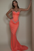 Coral Beaded Straps Prom Dress with Long Sweetheart Formal Dress