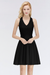 Black V-Neck Short Lace Bridesmaid Dresses